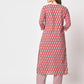 Rajwada - Bold Red Cotton Printed Stitched Kurta Set