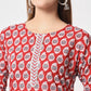 Rajwada - Bold Red Cotton Printed Stitched Kurta Set