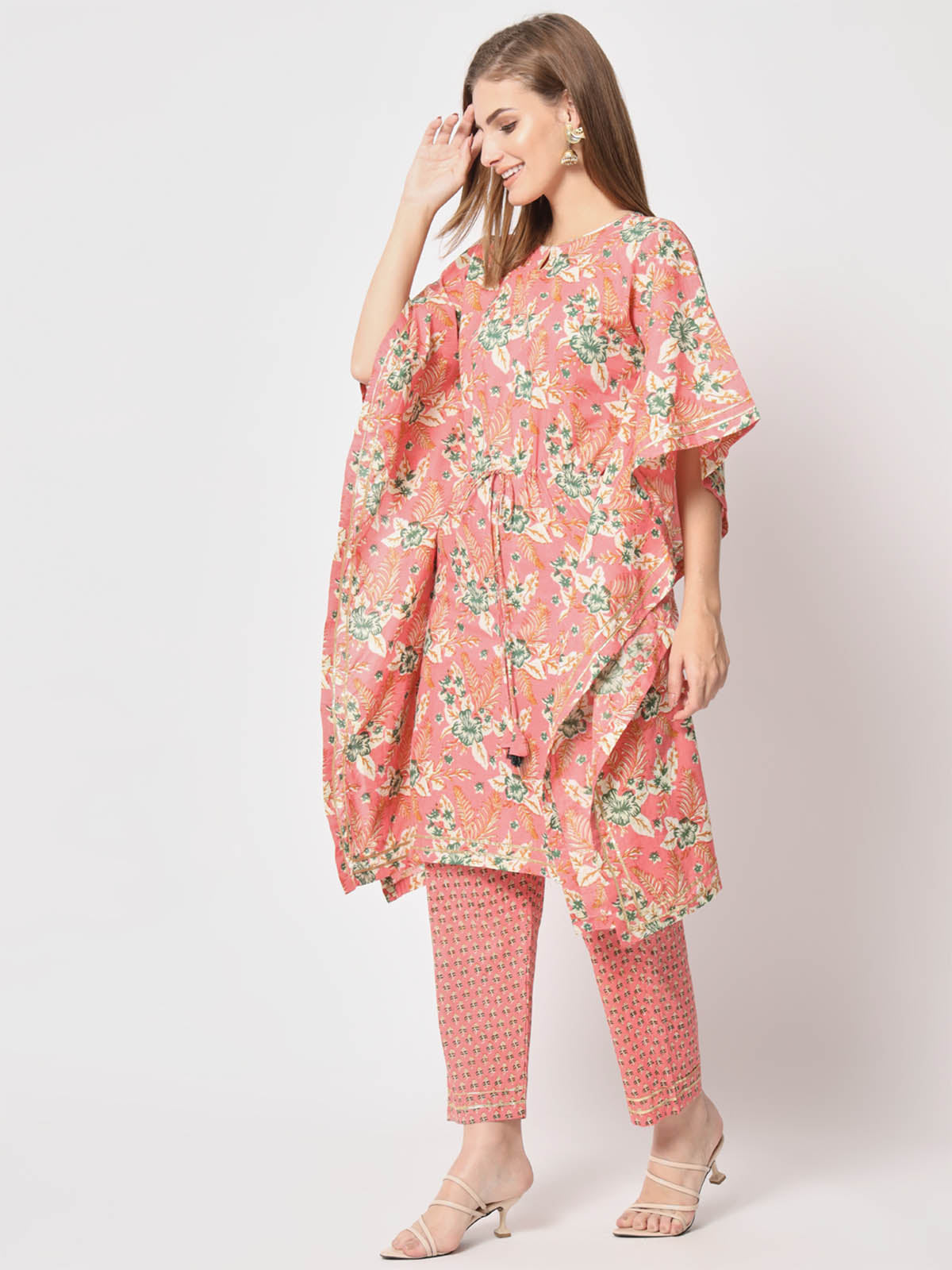 Rajwada - Stunning Pink Cotton Printed Lose Fit Stitched Kurta
