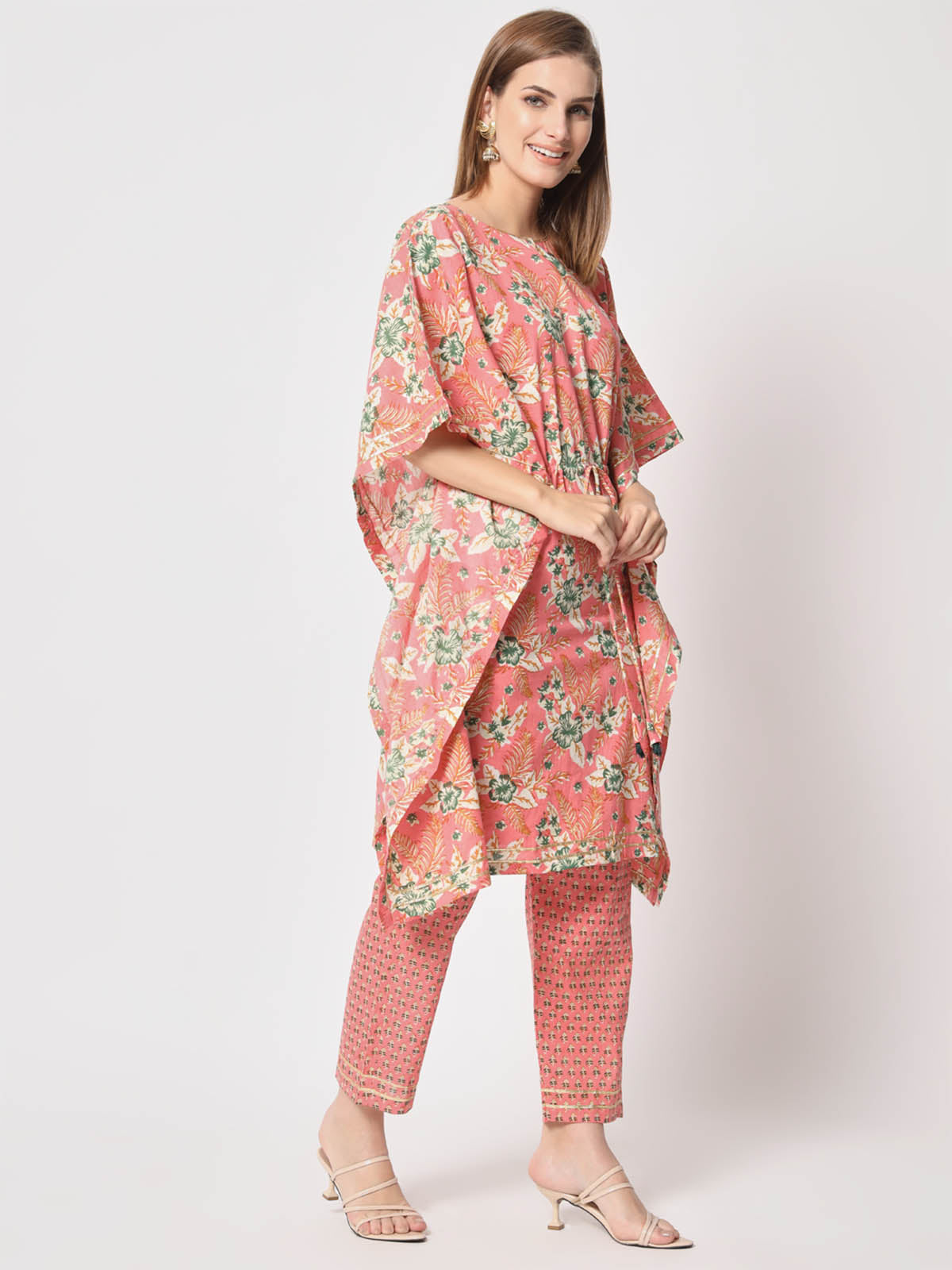 Rajwada - Stunning Pink Cotton Printed Lose Fit Stitched Kurta