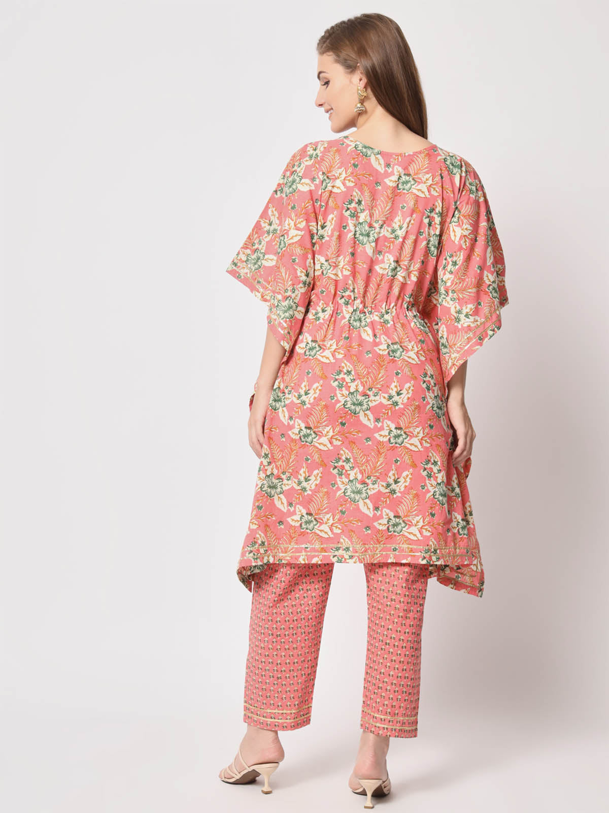 Rajwada - Stunning Pink Cotton Printed Lose Fit Stitched Kurta