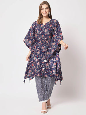 Rajwada - Beautiful Purple Cotton Printed Lose Fit Kurta