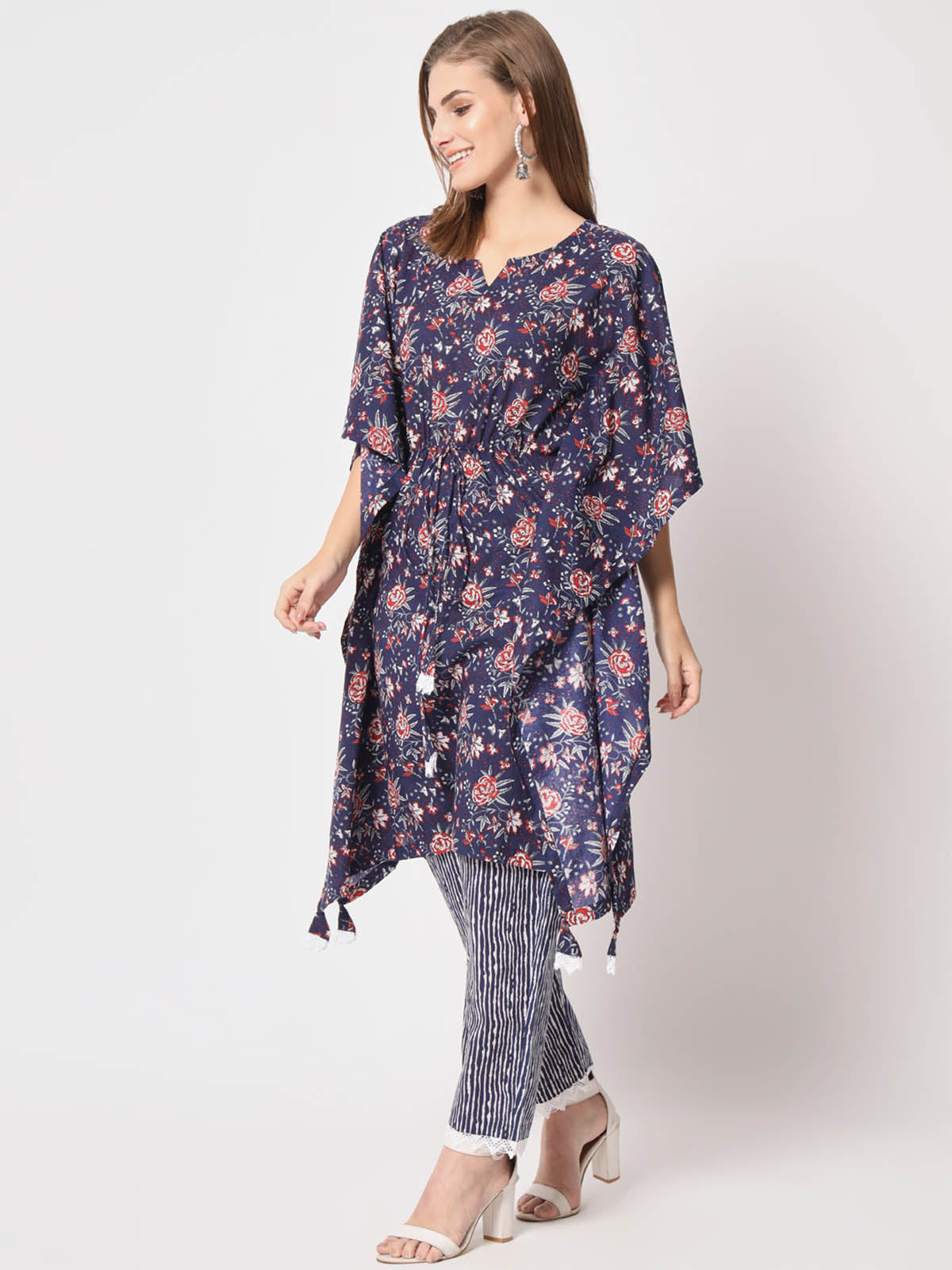 Rajwada - Beautiful Purple Cotton Printed Lose Fit Kurta