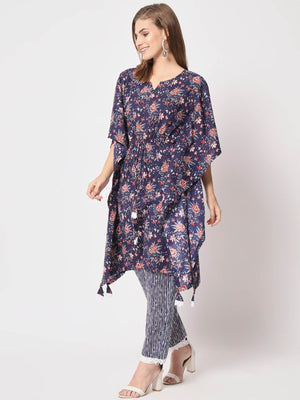 Rajwada - Beautiful Purple Cotton Printed Lose Fit Kurta