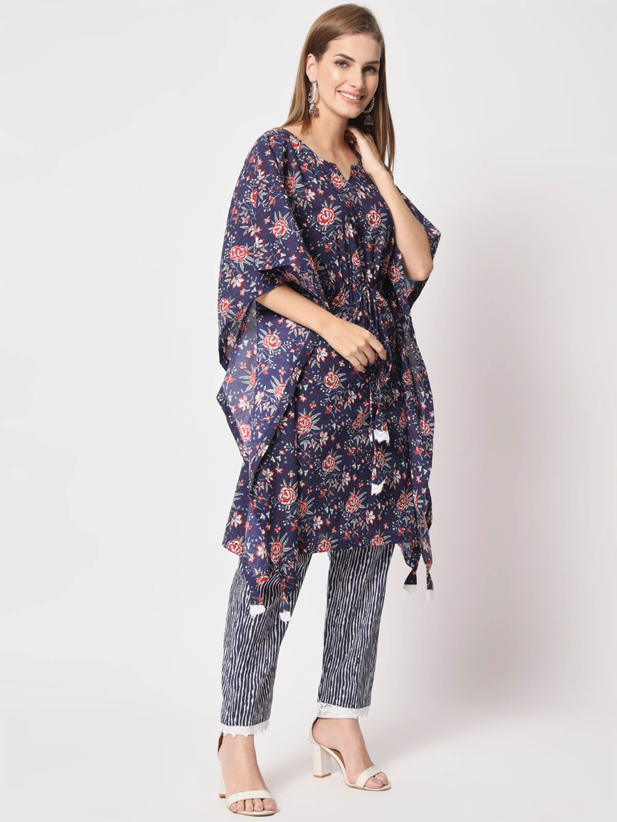 Rajwada - Beautiful Purple Cotton Printed Lose Fit Kurta