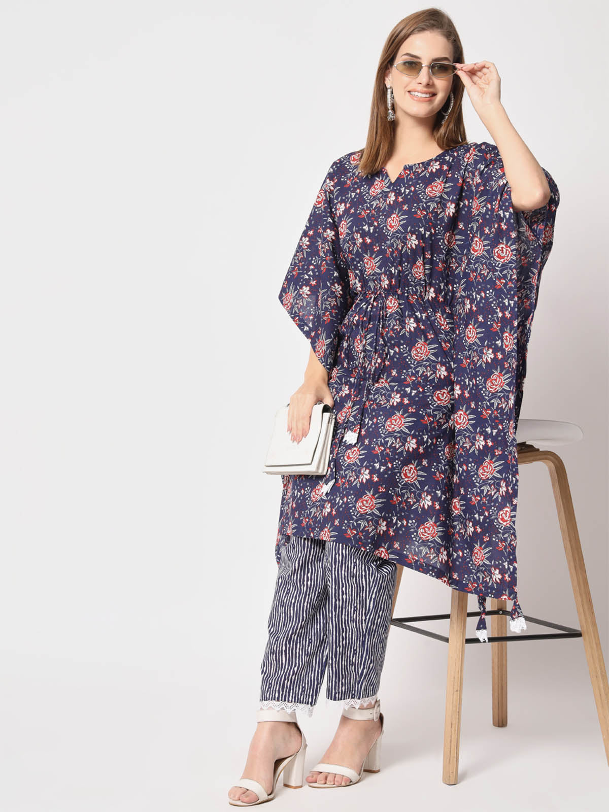 Rajwada - Beautiful Purple Cotton Printed Lose Fit Kurta