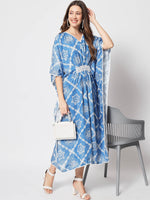 Rajwada - Stunning Blue Cotton Printed Lose Fit Kurta