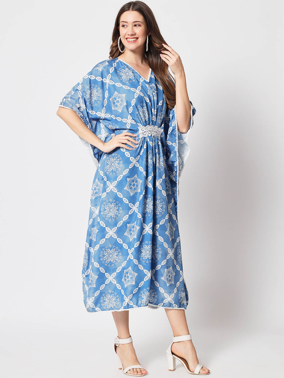 Rajwada - Stunning Blue Cotton Printed Lose Fit Kurta