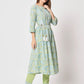 Rajwada - Light Green Cotton Printed Stitched Kurta Set