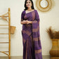 Rajwada Purple Banarasi Silk Woven Saree With Unstitched Blouse For Women