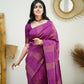 Rajwada Pink Banarasi Silk Woven Saree With Unstitched Blouse For Women