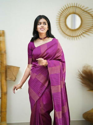 Rajwada Pink Banarasi Silk Woven Saree With Unstitched Blouse For Women