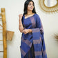 Rajwada Blue Banarasi Silk Woven Saree With Unstitched Blouse For Women