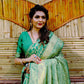 Rajwada Green Banarasi Silk Woven Saree With Unstitched Blouse For Women