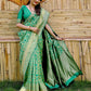 Rajwada Green Banarasi Silk Woven Saree With Unstitched Blouse For Women
