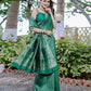Rajwada Green Banarasi Silk Woven Saree With Unstitched Blouse For Women