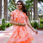Rajwada Orange Cotton Blend Woven Saree With Unstitched Blouse For Women
