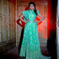 Rajwada Green Cotton Blend Woven Saree With Unstitched Blouse For Women