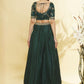 Rajwada Dark Green Silk Embellished Lehenga For Women