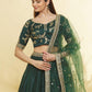 Rajwada Dark Green Silk Embellished Lehenga For Women