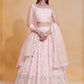 Rajwada pastel pink Georgette Embellished Lehenga For Women