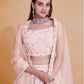 Rajwada pastel pink Georgette Embellished Lehenga For Women