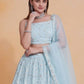 Rajwada Sky Blue Georgette Embellished Lehenga For Women