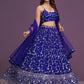 Rajwada Dark violet Georgette Embellished Lehenga For Women