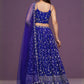 Rajwada Dark violet Georgette Embellished Lehenga For Women