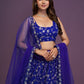 Rajwada Dark violet Georgette Embellished Lehenga For Women