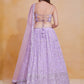 Rajwada Lavender Georgette Embellished Lehenga For Women