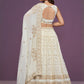 Rajwada Off White Georgette Embellished Lehenga For Women