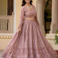 Rajwada Dusty Mauve Pink Georgette Embellished Lehenga For Women
