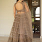 Rajwada Beige Georgette Embellished Lehenga For Women