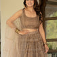 Rajwada Beige Georgette Embellished Lehenga For Women