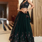 Rajwada Deep Green Georgette Embellished Lehenga For Women