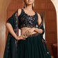Rajwada Deep Green Georgette Embellished Lehenga For Women