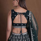 Rajwada Dark Green Georgette Embellished Lehenga For Women
