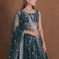 Rajwada Dark Green Georgette Embellished Lehenga For Women
