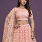Rajwada Peach Net Embellished Lehenga For Women