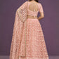 Rajwada Peach Net Embellished Lehenga For Women