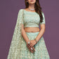 Rajwada Pista Green Net Embellished Lehenga For Women