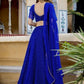 Rajwada Royal Blue Georgette Striped Lehenga For Women
