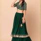 Rajwada Dark Green Georgette Embellished Lehenga For Women