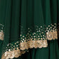 Rajwada Dark Green Georgette Embellished Lehenga For Women
