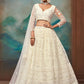 Rajwada Off White Net Embellished Lehenga For Women