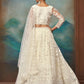 Rajwada Off White Net Embellished Lehenga For Women