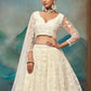 Rajwada Off White Net Embellished Lehenga For Women