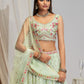 Rajwada Pista Green Georgette Embellished Lehenga For Women