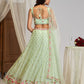 Rajwada Pista Green Georgette Embellished Lehenga For Women
